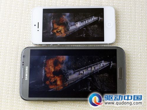 1080p 三星GALAXY Note II/iPhone 5对比