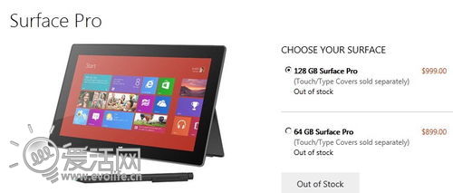 微软Surface Pro正式开卖 128GB版本要价999美元
