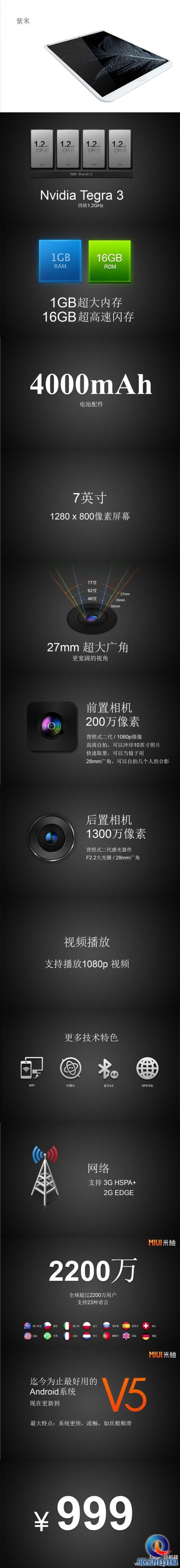 这就是小米7寸平板？999元+1300万摄像头