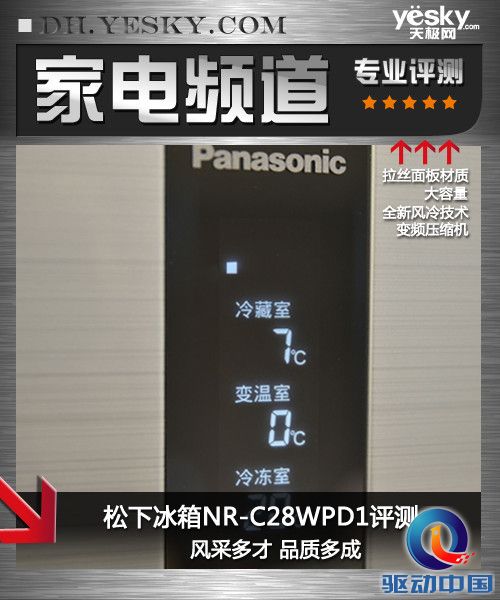 松下冰箱NR-C28WPD1首测 品质多成