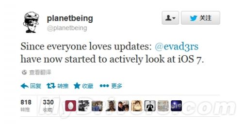 越狱梦之队Evad3rs已经开始iOS 7完美越狱