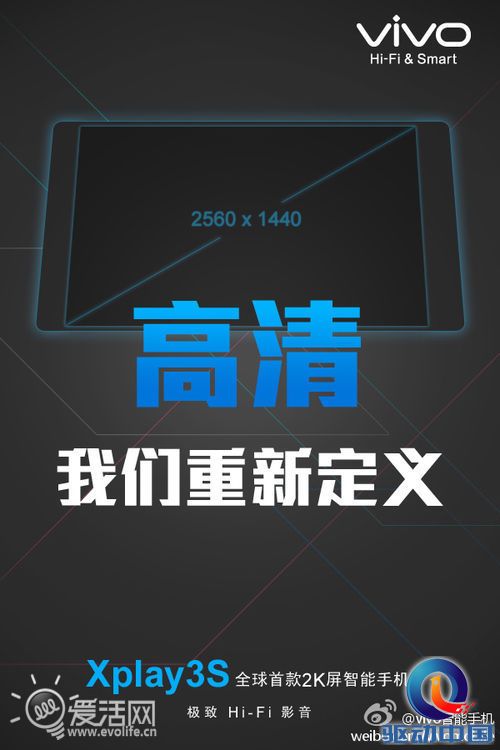 vivo宣布全球首款超高清手机Xplay3S 分辨率达2560