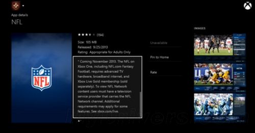 Xbox One细节大曝光、屏幕截图