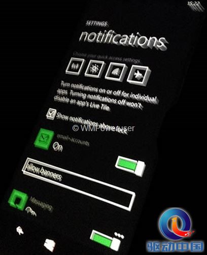 WP8.1通知中心界面首曝光