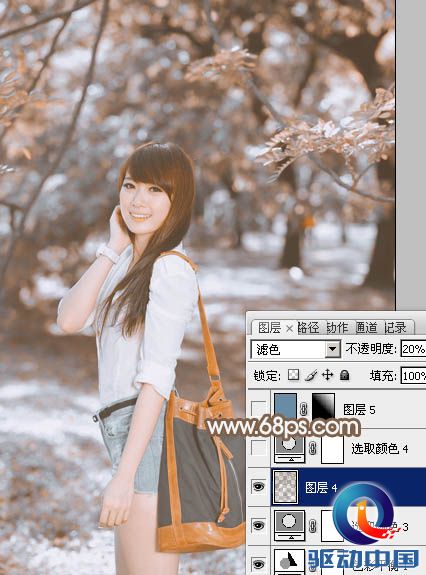 PS教程：Photoshop打造清新暖褐色美女图