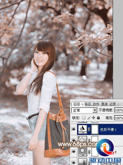 PS教程：Photoshop打造清新暖褐色美女图