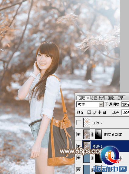 PS教程：Photoshop打造清新暖褐色美女图