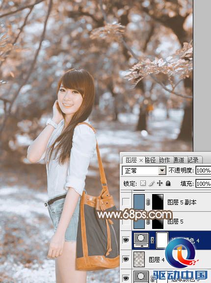 PS教程：Photoshop打造清新暖褐色美女图