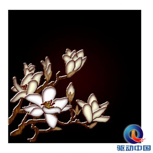PhotoShop制作一幅古色古香的木雕花画效果教