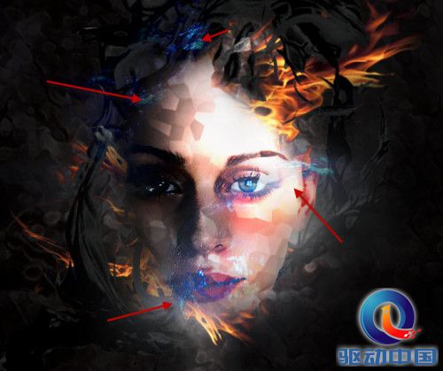 PS教程：Photoshop打造奇幻火焰脸谱特效