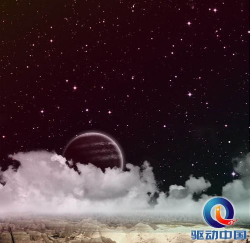 PS教程：Photoshop制作星空云海创意海报