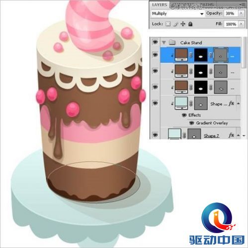 Photoshop绘制甜美精致的蛋糕教程,PS教程,思缘教程网