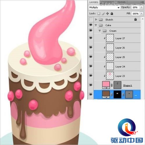 Photoshop绘制甜美精致的蛋糕教程,PS教程,思缘教程网
