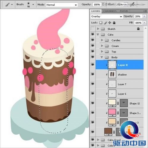Photoshop绘制甜美精致的蛋糕教程,PS教程,思缘教程网