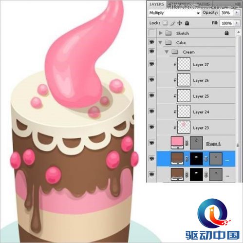 Photoshop绘制甜美精致的蛋糕教程,PS教程,思缘教程网