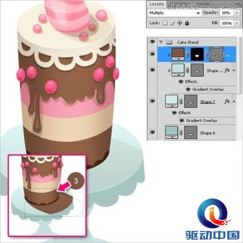 Photoshop绘制甜美精致的蛋糕教程,PS教程,思缘教程网