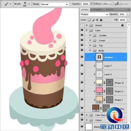 Photoshop绘制甜美精致的蛋糕教程,PS教程,思缘教程网