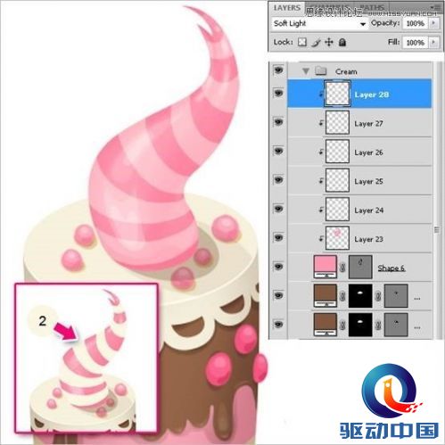 Photoshop绘制甜美精致的蛋糕教程,PS教程,思缘教程网