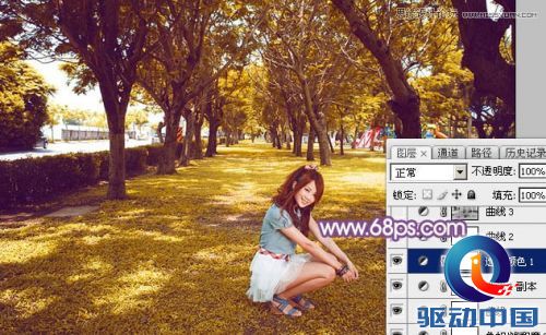 Photoshop调出公园美女唯美梦幻的紫色调,PS教程,思缘教程网