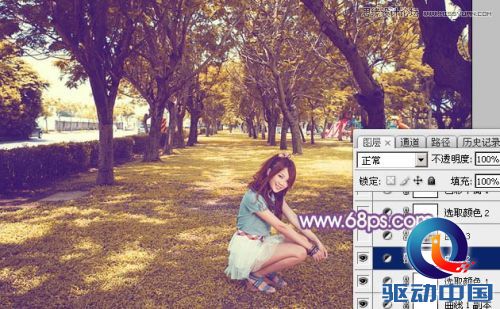 Photoshop调出公园美女唯美梦幻的紫色调,PS教程,思缘教程网