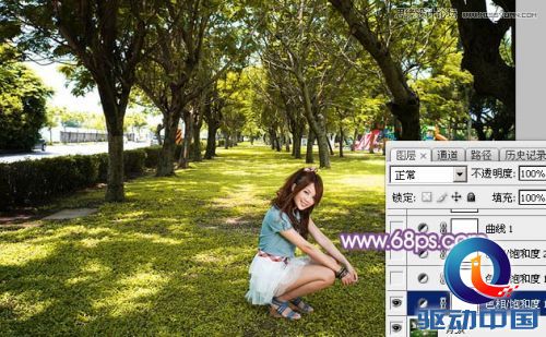 Photoshop调出公园美女唯美梦幻的紫色调,PS教程,思缘教程网