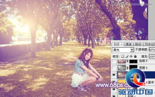 Photoshop调出公园美女唯美梦幻的紫色调,PS教程,思缘教程网