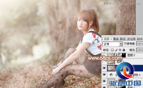 Photoshop调出外景女孩中性暖色效果,PS教程,思缘教程网