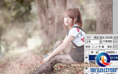Photoshop调出外景女孩中性暖色效果,PS教程,思缘教程网