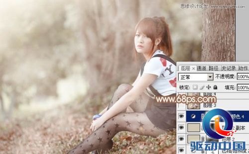 Photoshop调出外景女孩中性暖色效果,PS教程,思缘教程网