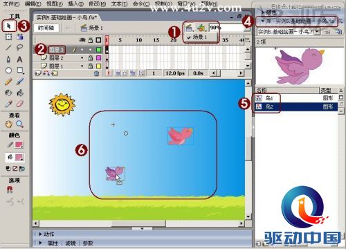 Flash教程：制作卡通风格的飞舞小鸟,PS教程,思缘教程网