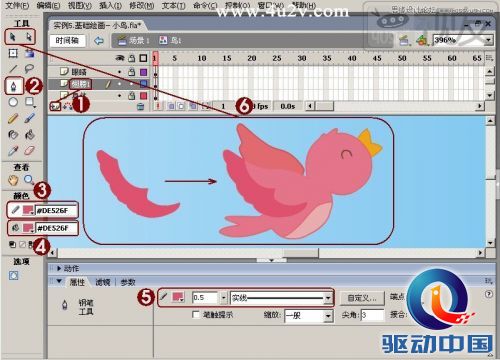 Flash教程：制作卡通风格的飞舞小鸟,PS教程,思缘教程网