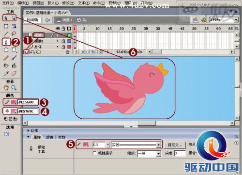 Flash教程：制作卡通风格的飞舞小鸟,PS教程,思缘教程网