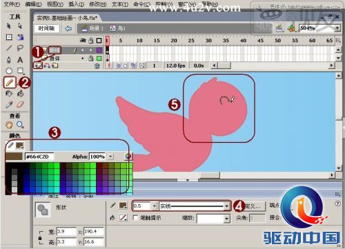Flash教程：制作卡通风格的飞舞小鸟,PS教程,思缘教程网