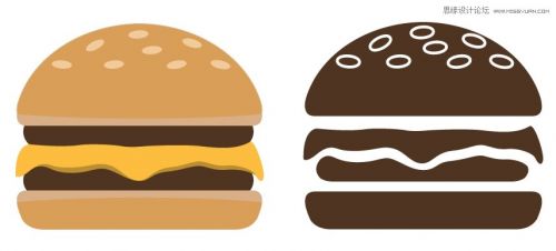 Illustrator设计时尚简洁风格的汉堡包图标,PS教程,思缘教程网