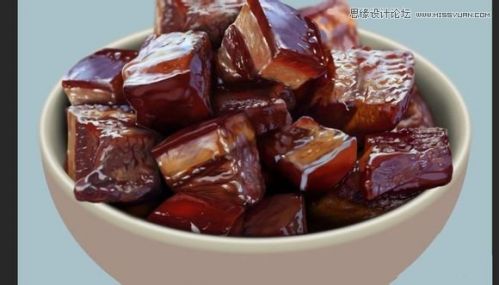 Photoshop鼠绘一碗逼真的红烧肉,PS教程,思缘教程网