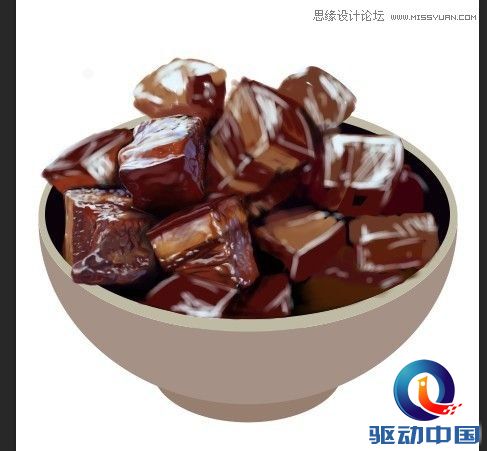 Photoshop鼠绘一碗逼真的红烧肉,PS教程,思缘教程网