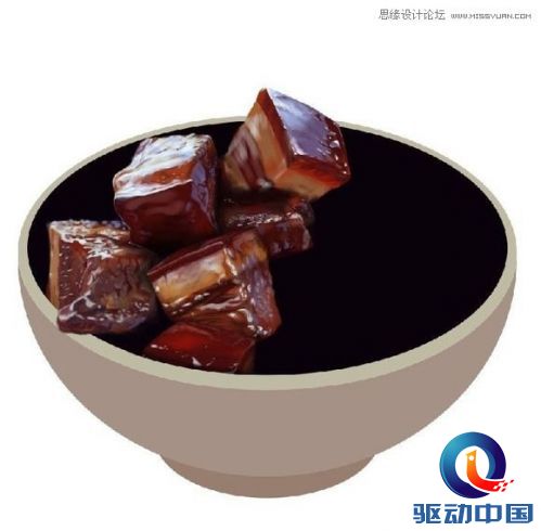 Photoshop鼠绘一碗逼真的红烧肉,PS教程,思缘教程网