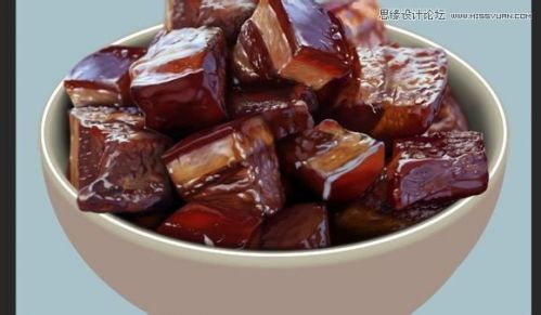 Photoshop鼠绘一碗逼真的红烧肉,PS教程,思缘教程网