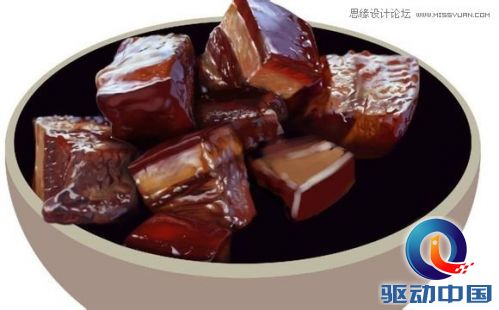 Photoshop鼠绘一碗逼真的红烧肉,PS教程,思缘教程网