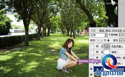 Photoshop调出夏季树下美女绚丽紫色效果,PS教程,思缘教程网