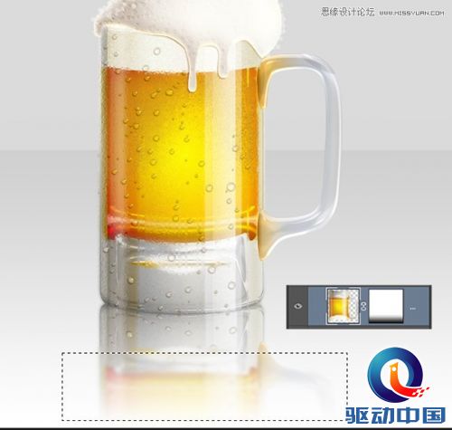 Photoshop绘制冰爽的啤酒和啤酒杯教程,PS教程,思缘教程网