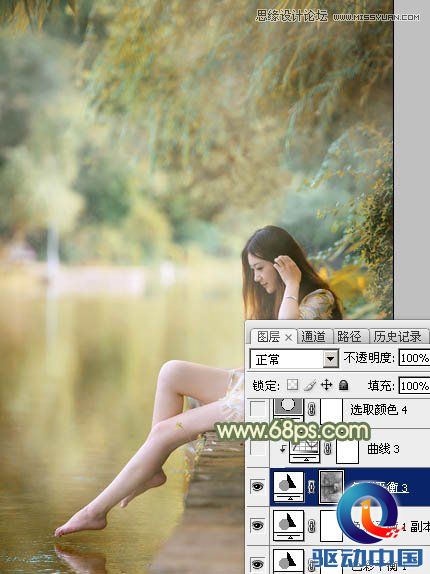 Photoshop调出湖边女孩梦幻的柔美效果,PS教程,思缘教程网