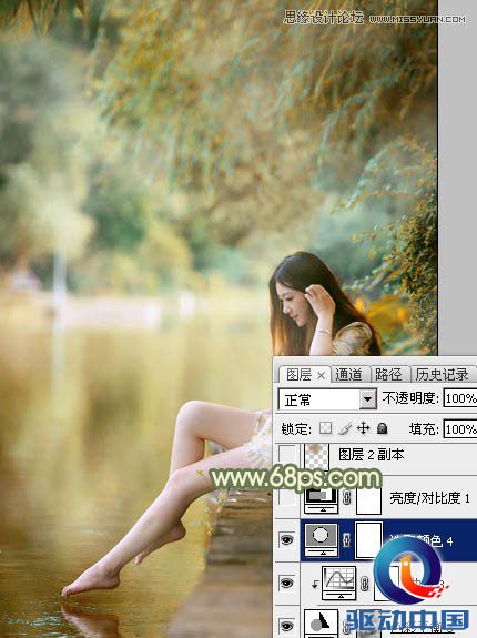 Photoshop调出湖边女孩梦幻的柔美效果,PS教程,思缘教程网