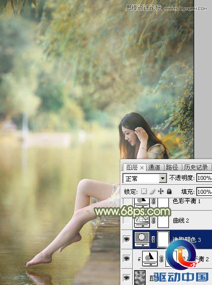 Photoshop调出湖边女孩梦幻的柔美效果,PS教程,思缘教程网