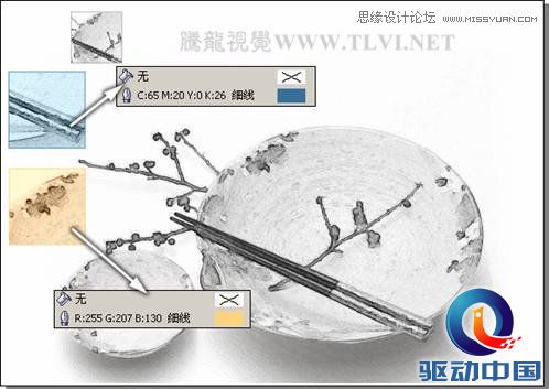 CorelDRAW实例教程：绘制中国风瓷器醉花阴,PS教程,思缘教程网