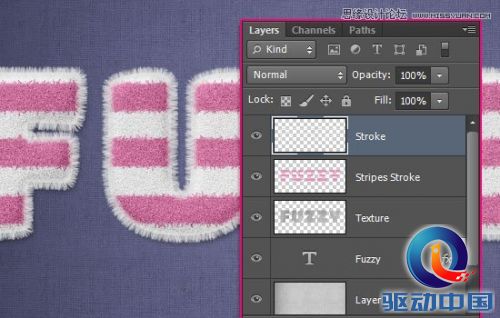 Photoshop使用图层样式制作可爱的毛巾字,PS教程,思缘教程网