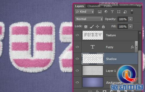 Photoshop使用图层样式制作可爱的毛巾字,PS教程,思缘教程网
