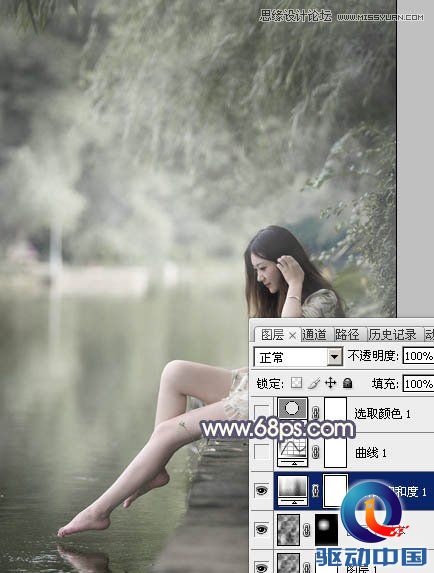 Photoshop调出河边女孩暗色紫色效果,PS教程,思缘教程网