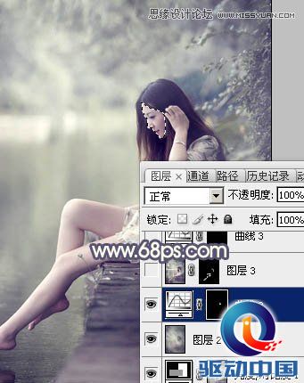 Photoshop调出河边女孩暗色紫色效果,PS教程,思缘教程网