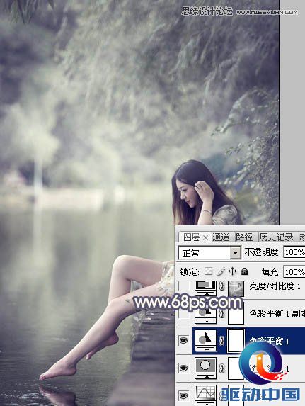 Photoshop调出河边女孩暗色紫色效果,PS教程,思缘教程网